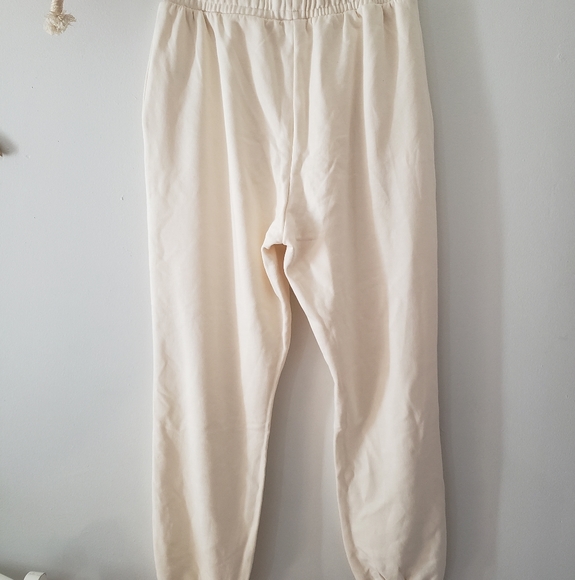 We Wore What Off White Terry Jogger Cotton Sweatpants Large Boyfriend cream - Picture 4 of 13